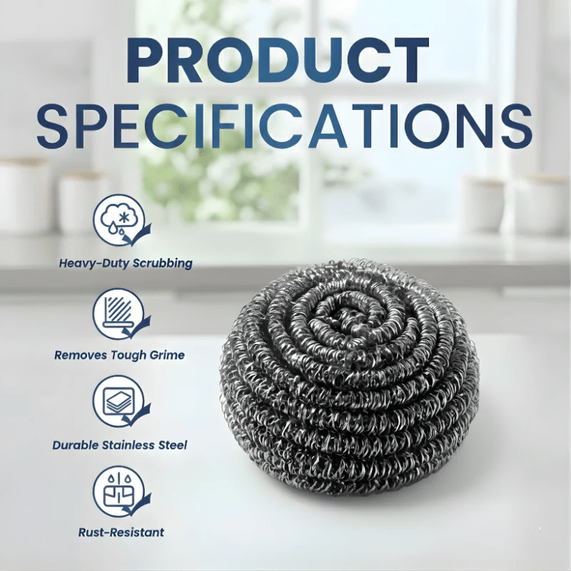 Steel Wool Scrubber Durable Kitchen & Cleaning Pad - Image 2