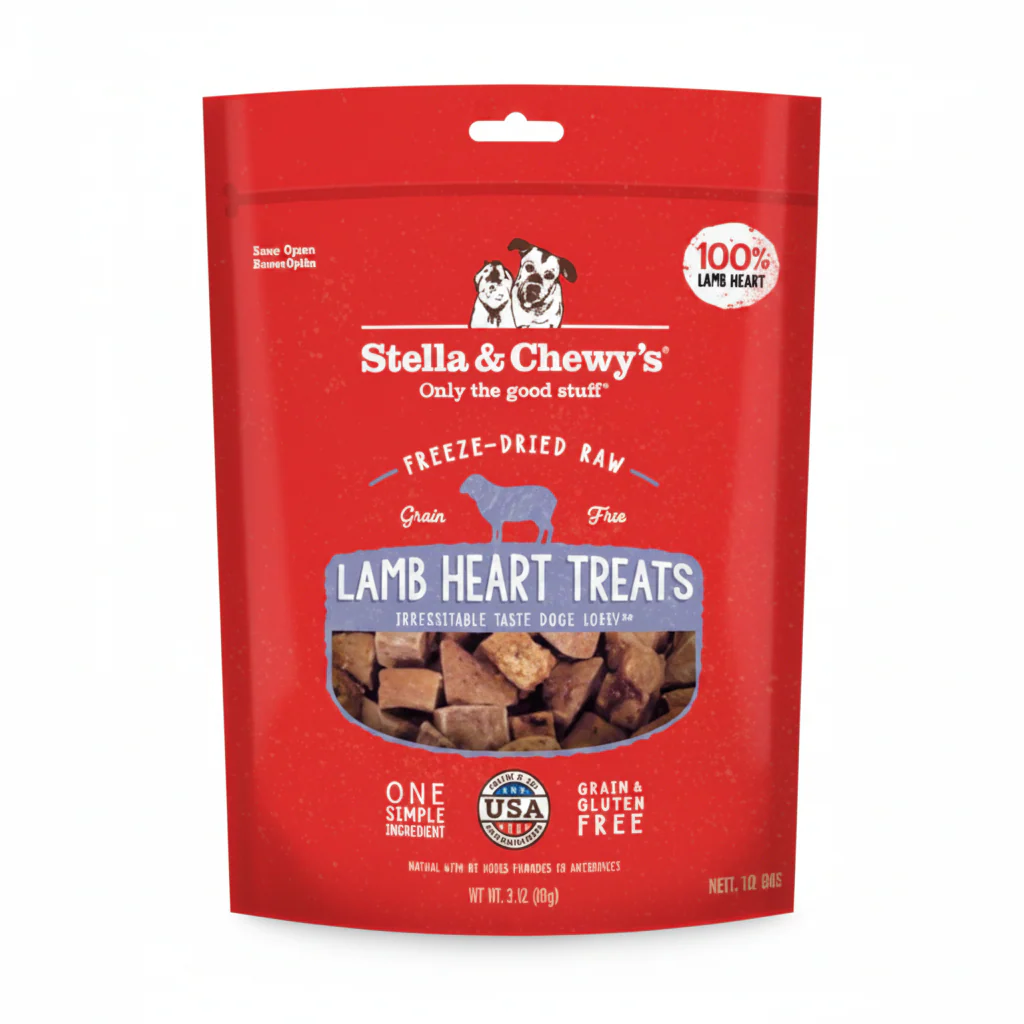 Stella & Chewy’s Lamb Heart Treats – 3 oz