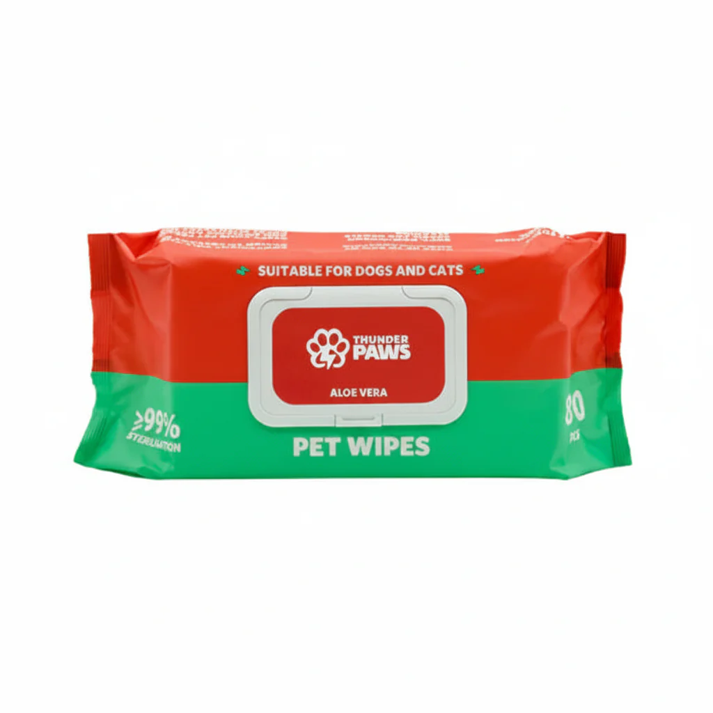 Thunder Paws Aloe Vera Sanitary Pet Wipes Suitable for Cats and Dogs 80PCS
