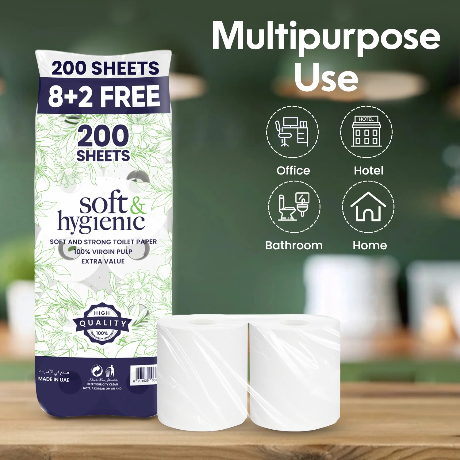 Toilet Roll Tissue  200 Sheets | Soft & Hygienic | 10 Rolls PKT - Image 7