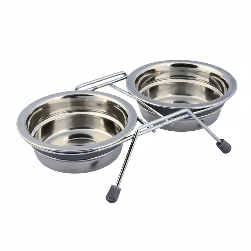 Trixie Eat on Feet Anti-Rattle Steel Bowl Set for Dogs - 900ML