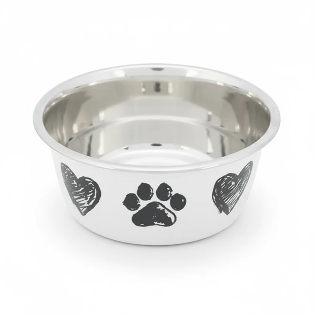 Trixie Paw & Heart Design Stainless Steel Bowl for Dogs 500ML