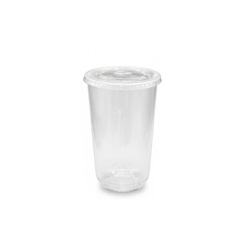 U-Shaped RPET Cups With Lid 92mm- Disposable Cold Drink Cups - Image 5