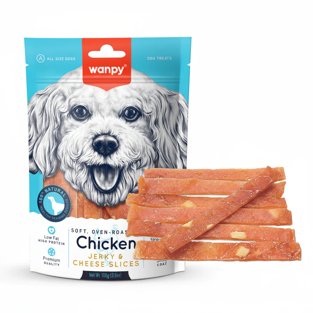 Wanpy Chicken Jerky & Cheese Slices 100g