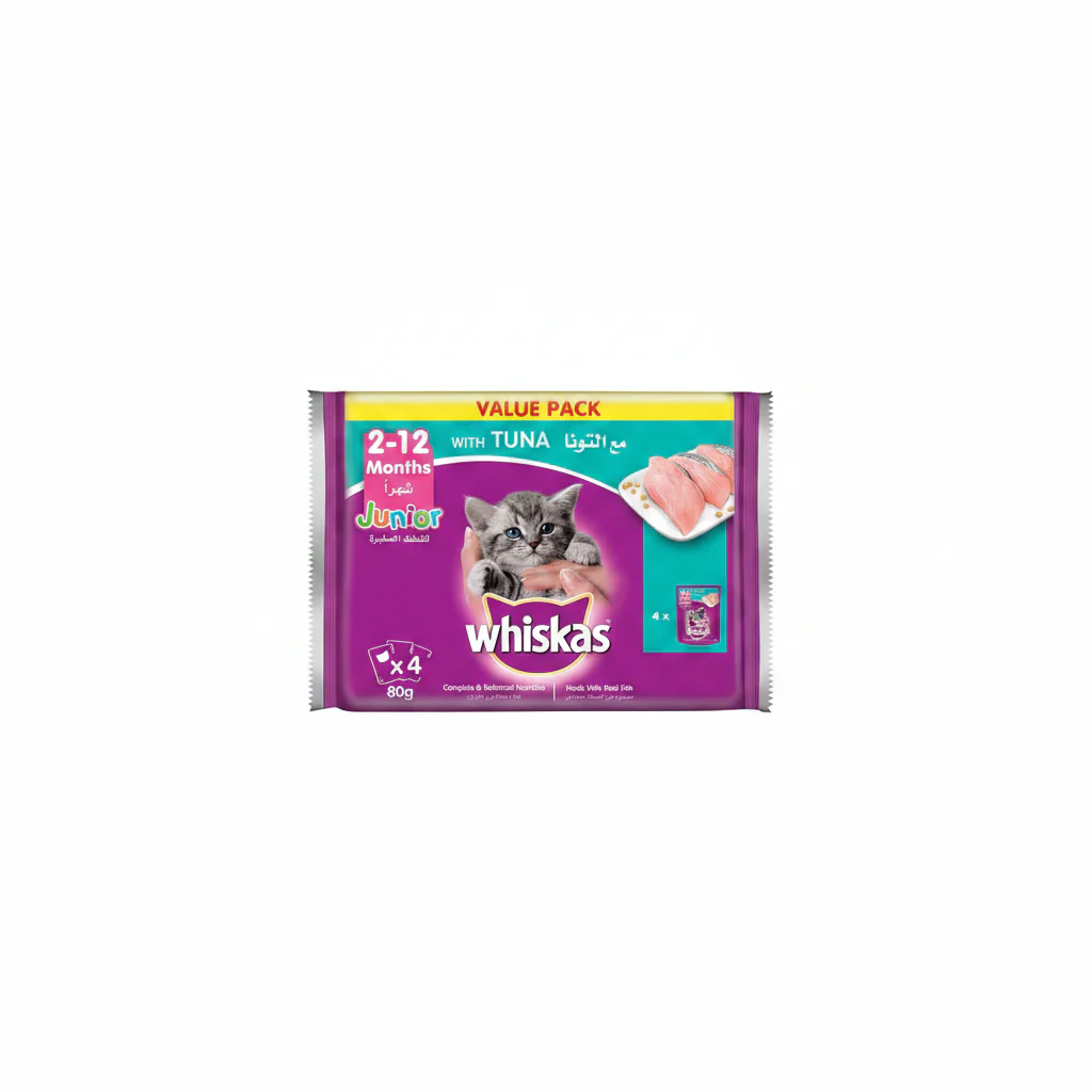 Whiskas Junior Tuna Wet Kitten Food Value Pack 12x80g