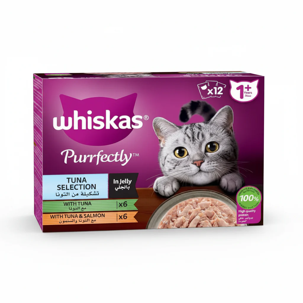 Whiskas Purrfectly Tuna & Salmon Wet Cat Food - 12X85G