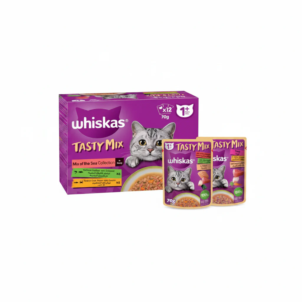 Whiskas Tasty Mix Sea Collection Wet Cat Food - 12x70G