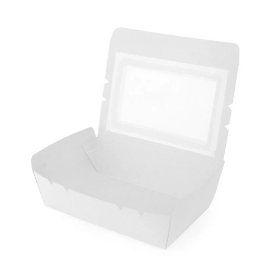 White Lunch Box With Window  Takeaway Packaging