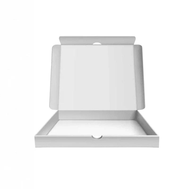White Pizza Boxes Plain Durable Takeaway Packaging