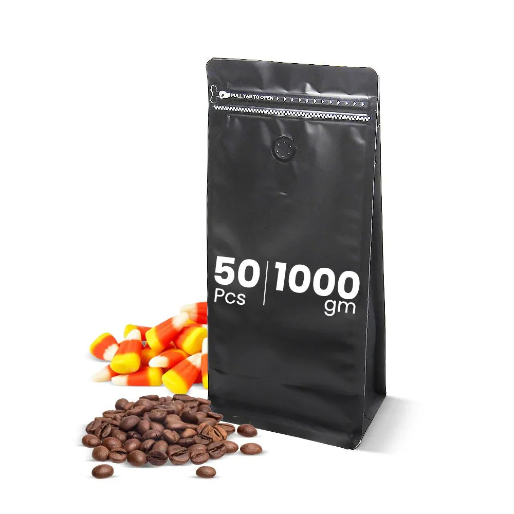 Black Reclosable Coffee Pouch Fresh & Airtight - Image 14