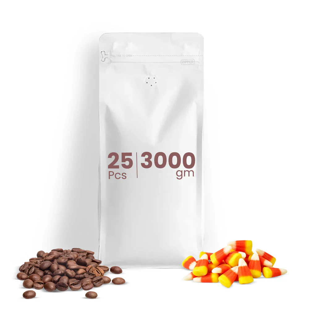White Reclosable Coffee Pouches Fresh & Airtight - Image 8