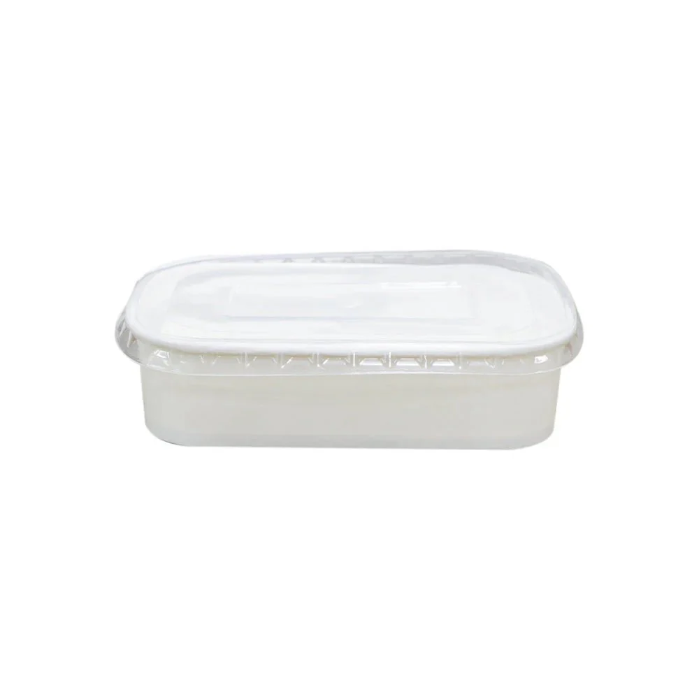 White Rectangular Paper Containers with Lids