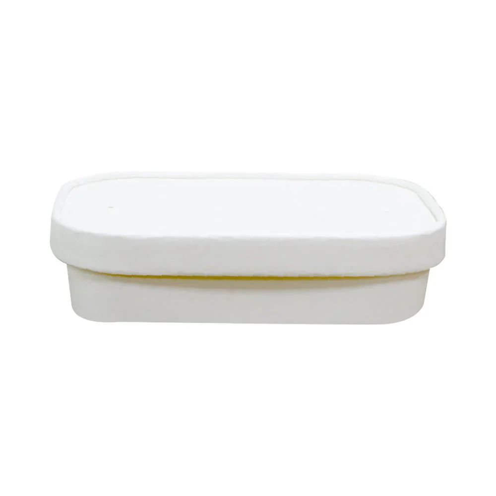 White Rectangular Paper Containers with Lids - Image 4