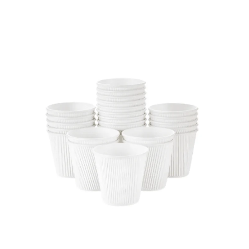 White Ripple Wall Paper Cups Hot & Cold Cups
