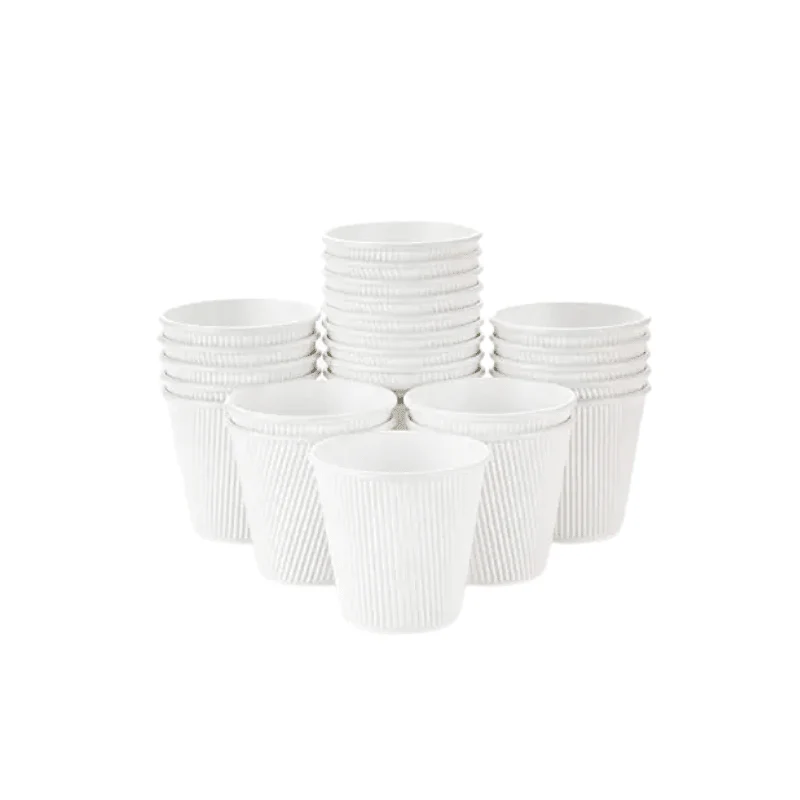 White Ripple Wall Paper Cups Hot & Cold Cups - Image 3