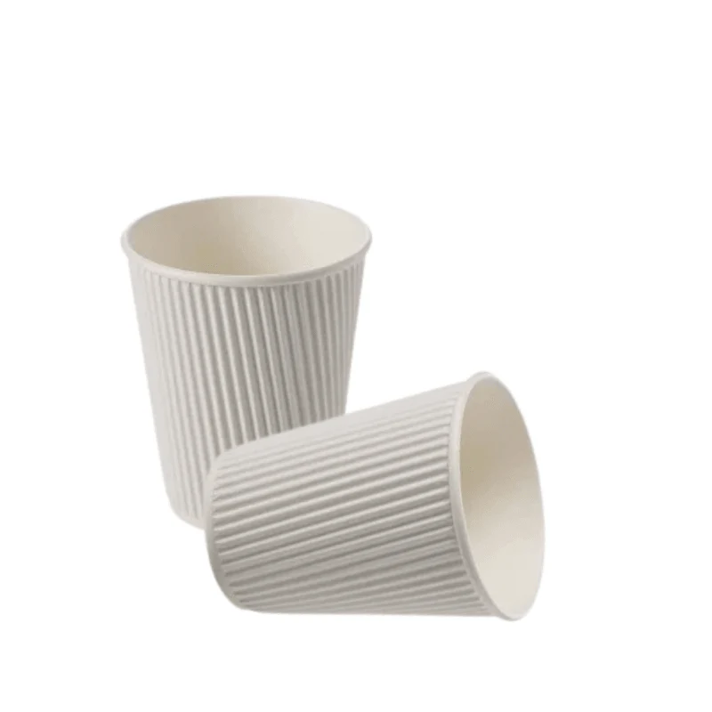 White Ripple Wall Paper Cups Hot & Cold Cups - Image 4