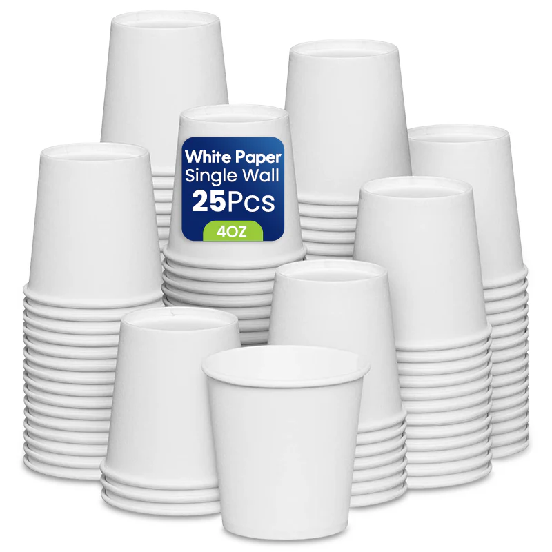 White Single Wall Paper Cup  Disposable Beverage Cup