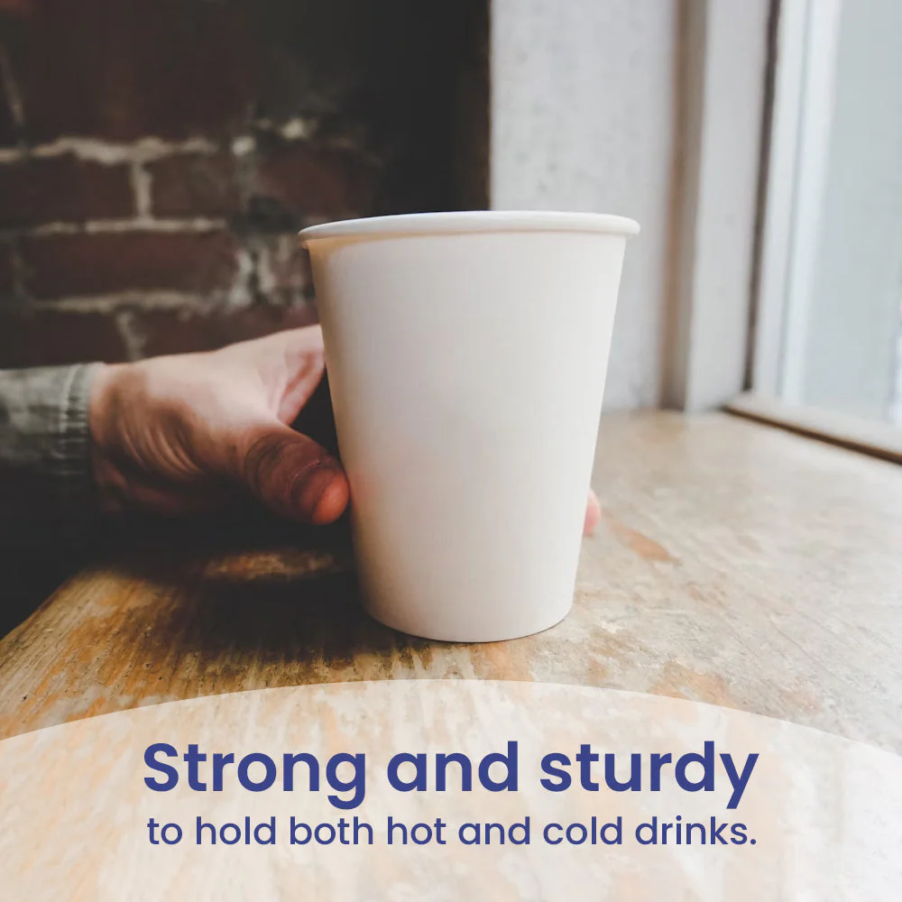 White Single Wall Paper Cup  Disposable Beverage Cup - Image 11