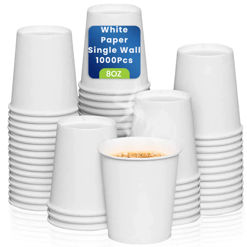 White Single Wall Paper Cup  Disposable Beverage Cup - Image 18