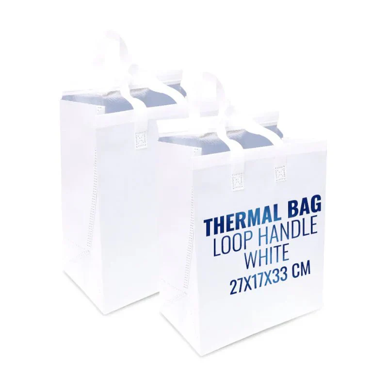 White Thermal Bag with Loop Handle Insulated & Durable - Image 5