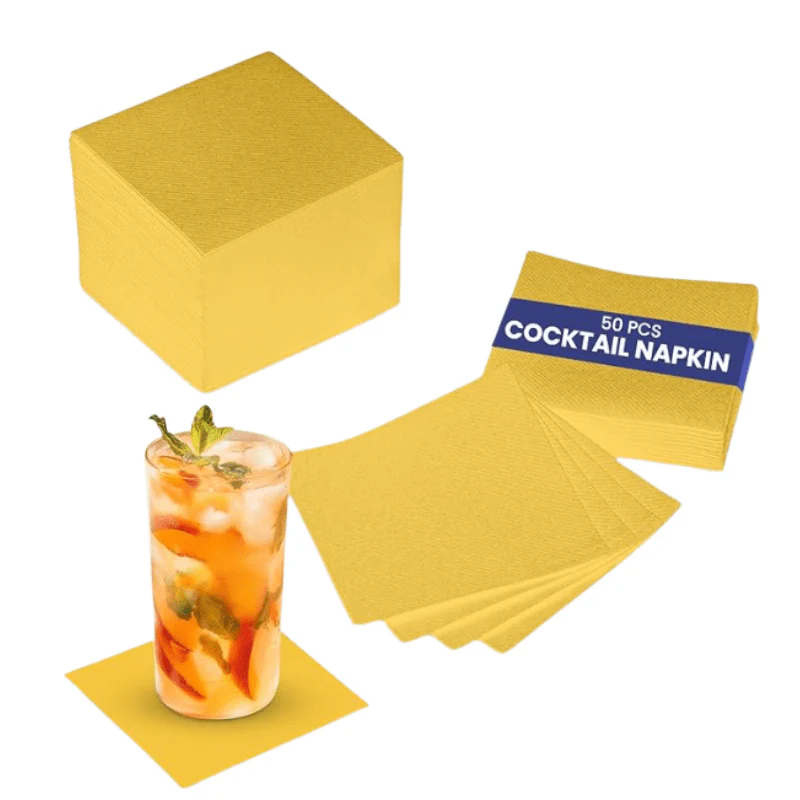 Yellow Cocktail Paper Napkins  2Ply | 50 PCS PKT