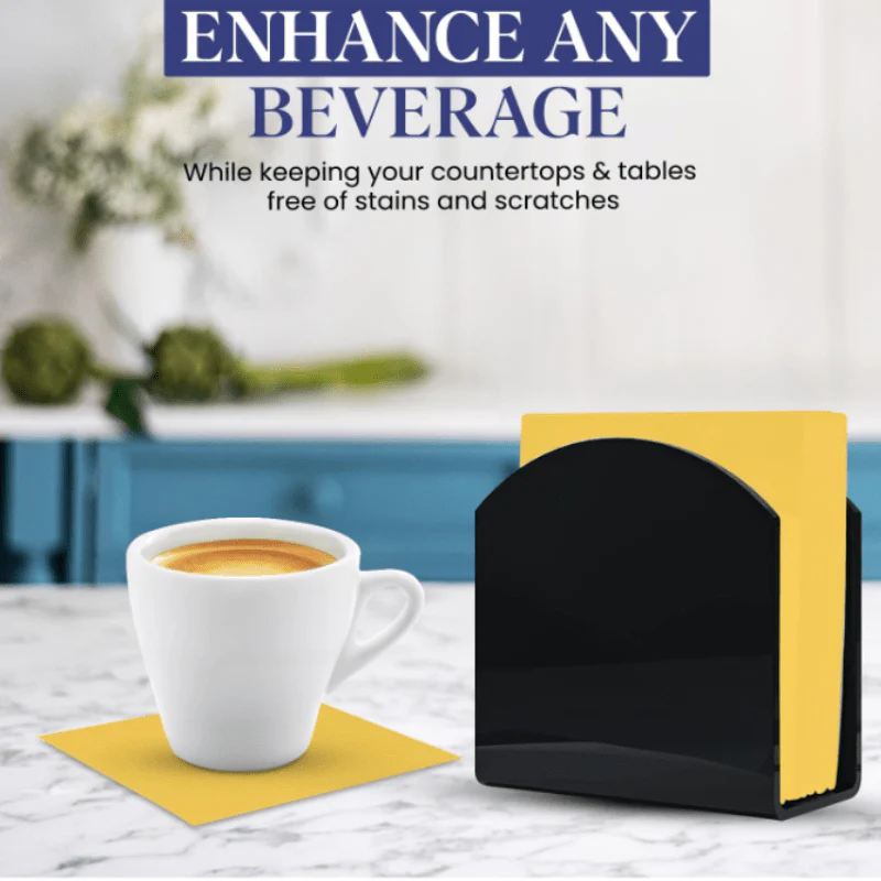 Yellow Cocktail Paper Napkins  2Ply | 50 PCS PKT - Image 3