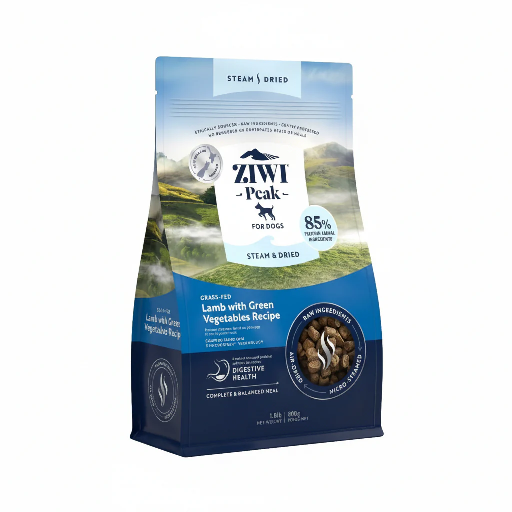 ZIWI Peak Steam & Dried Grass-Fed Lamb with Green Vegetables Recipe Dry Dog Food 1.5KG