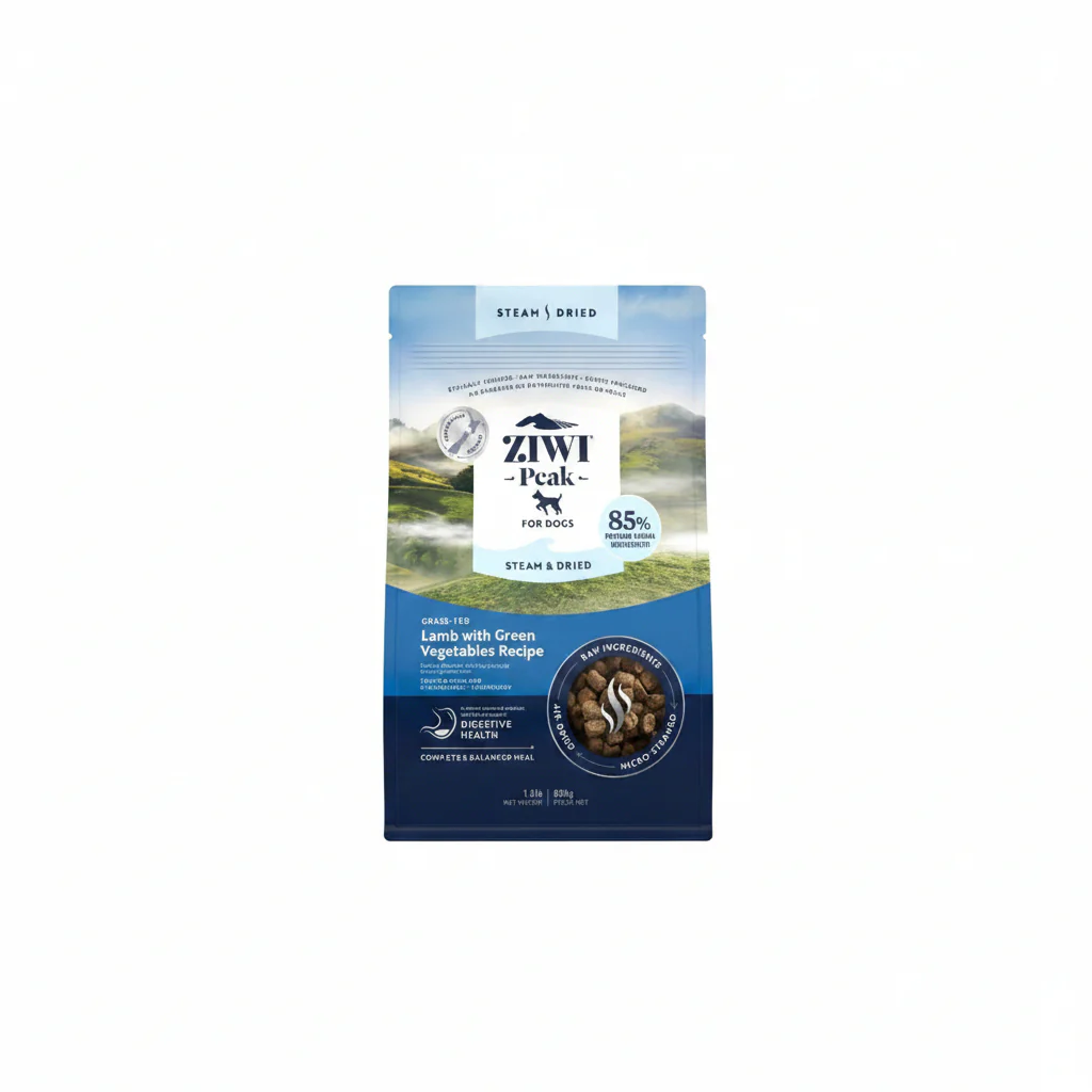 ZIWI Peak Steam & Dried Grass-Fed Lamb with Green Vegetables Recipe Dry Dog Food 3.2KG